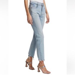 Agolde Merrell Slim Straight Leg Jeans Mid-Rise Vintage Wash Size 29 Raw Hem EUC